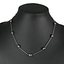 venta al por mayor negro elegante collar de perlas (lsp051)