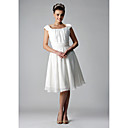 A-line/ Princess Square Knee-length Chiffon Wedding Dress