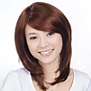 Capless Longueur Moyenne De Synth�se Or Perruque Brune Cheveux Raides (jf1094)