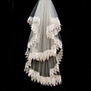 2 Layer Fingertip With Lace Wedding Veil