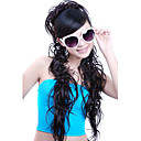 Postiche Synth�tique - Extra Europ�en � Long Caf� Noir Armure Intensificateur Le Volume Des Cheveux (jf1201)