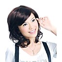 Capless Longueur Moyenne Synth�tique Brun Europ�en Perruque De Cheveux Armure (jf1120)