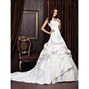 Robe De Mari�e - Mode De Bal - Style Doux - Tra�ne Chapelle - Satin - Avec Dentelle Et Bol�ro (wsm0484)