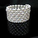 Magn�fico Cristales Claros Y Brazalete De Perlas De Imitaci�n De La Boda De Novia (zl007)