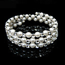 Dames strass brin tennis <strong>bracelet</strong> en perle blanche 