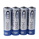 Bty 2500mah Ni-mh Aa Recargables (4-pack)
