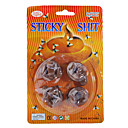 Sticky-Shit Realistic Mini Rubber Poop (Assorted 4-Poop Pack)