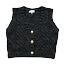 V-cuello De Metal Botones De Jersey Mujer Chaleco (1002al0