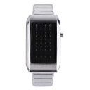 44-led 3-color-lumi�re Mens Chiffres Montre-bracelet En Acier Inoxydable Avec Affichage Jour De Semaine