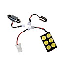 Guirnalda De Coche + T10 Ba99 6 * 0.5w 3w T10 De 155 Lumen Blanco 6-led Light - Con Carcasa De Aluminio (dc 12v)