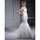 Trompette / Sir�ne De Balayage Sweetheart / Pinceau Train Satin Organza Robe De Mari�e (w90910)