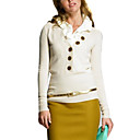 Camisas De Manga Larga Jersey De Cachemira V Henley Escote De La Mujer (1005ba018-0681)
