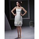 Gaine / Colonne Robe De Longueur Genou Bretelles En Satin De Mari�e Avec Des Fleurs 3d (hsx1241)