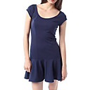 Courte Encolure Ronde Manches Taillad�es Robes Des Femmes Hem (1802ba3045-0737)