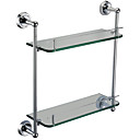 Accessoires De Salle De Bains En Laiton Massif �tag�re En Verre Double (0640-2516)