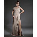 Gaine / Colonne D�collet� Carr� Longueur Robe De Mousseline De Soie Soir Plafonn� Manches (bnsh014)
