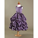 Robe Boule Boule � Th� Longueur Fille Robe De Taffetas Fleur (wsw0258)