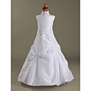 Robe Boule Scoop-parole Longueur Taffetas Fleur Fille Robe / Robe De Premi�re Communion (wsw0250)