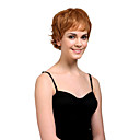 Capless Courte Synth�se De Haute Qualit� Style Naturel Unisexe Rechercher Or Perruque Brune Cheveux Boucl�s (tslr0928-fd056)