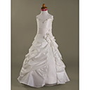 Balle Robe Bretelles Spaghetti Parole Longueur Taffetas Organza Robes Fille Fleur / Robes Premi�re Communion (wsm0516)