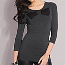 Las Tres Cuartas Partes Mangas Escote Redondo Arcos T Mujeres De Palangre-shirts (8502bc012-0497)