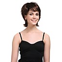 Capless Courte Synth�se De Haute Qualit� Style Naturel Unisexe Rechercher Perruque Brune Cheveux Raides (tslr0928-fd011)