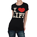 Manga Corta Cuello Redondo Mujeres De La T-shirts (8502bc011-0736)