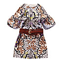 100% Manches De Soie Moiti� Feuillet�e Ronde Robes D�collet� Des Femmes Est Imprim�e (1802bc4019-0741)