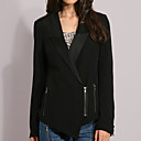 Mangas Largas Chaquetas De Solapa De La Cremallera De La Mujer (0102bc001-0497)