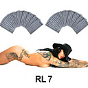 Livraison Gratuite De 50 Pcs St�rilis�s Taille 7 Paquebots Ronde (rl) Des Aiguilles De Tatouage (0359-03.16)
