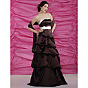 A-line Strapless Empire Floor-length Satin Mother of the Bride Dress With A Wrap