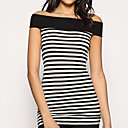Rayas Fuera Del Hombro T-shirt De Manga Corta Y Mujeres De La T-shirts (ff-8502bd003-0497)