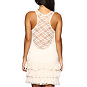 Retour En Cascade De Dentelle Fioriture Robe Sans Manches Encolure Ronde / Robes Pour Femmes (ff-1801bd014-0789)