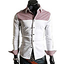 Black And White Color Placket Collision 2010 Runway Long Sleeve Casual Shirt 0482-4.15-13