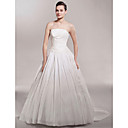 A-ligne / Princesse Train Bretelles En Taffetas Tribunal Robe De Mari�e Appliques (wsw0549)