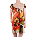 Courte Encolure Ronde Manches Robes Imprim�es Chandails / Robes Pour Femmes (1801bd028-0736)