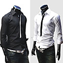 De Color Blanco Y Negro Colisi�n Tapeta 2010 Camisa De Manga Larga Pista Casual (0482-4.15-1)