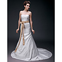 Une Ligne-robe Bustier De Mariage Tribunal Train (hsx026)