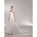 Robe De Mari�e - A Ligne - Style Princesse - Tra�ne Cath�drale - D�coration De Perles (wsw0560)