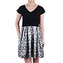Leopard Manches Courtes En Tissu Chandails �pissage Robes / Robes De Femmes (1801bd025-0736)
