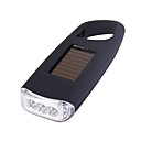 3-LED Solar Power Self-Recharge Flashlight With Hiking ClipBlack