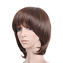 Capless Court De Haute Qualit� Look Naturel Synth�tique Noire Perruque Brune Cheveux Raides (0479 � 04.01-ms003)