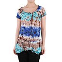 Tie-dye Borde Irregular Coloridas Camisetas Impresas Y Mujeres De La T-shirts (8502bd012-0736)