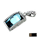 Grand Bijoux Faux Saphir Cl� Usb - 2 Go De M�moire Optionnelle De 16 Go (smq4743)