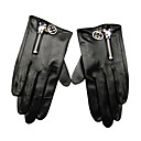 100% Piel De Oveja / Cremalleras Decoradas De Guantes / Guantes De Las Mujeres (ff-bd014-0857)
