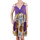 100% Soie Recueillies D�collet� Camisole Robes Imprim�es Femmes (1802bd009-0736)