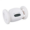 Novedad Tras Evasivas-up-catch-mi Reloj Despertador Digital Sobre Ruedas (blanco)