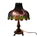 Tiffany Style Lampe De Table Paon Plume (0923-t5)