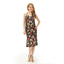 Lurex Jacquard Informatis� D�collet� Camisole / Licol Une Ligne Imprim�e Robe / Robes Pour Femmes (ff-1801be001-0736)
