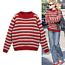 Style Idole De La Mode / Rayures Encolure Arrondie Chandails � Manches Longues Pour Femmes (ff-1001be004-0751)